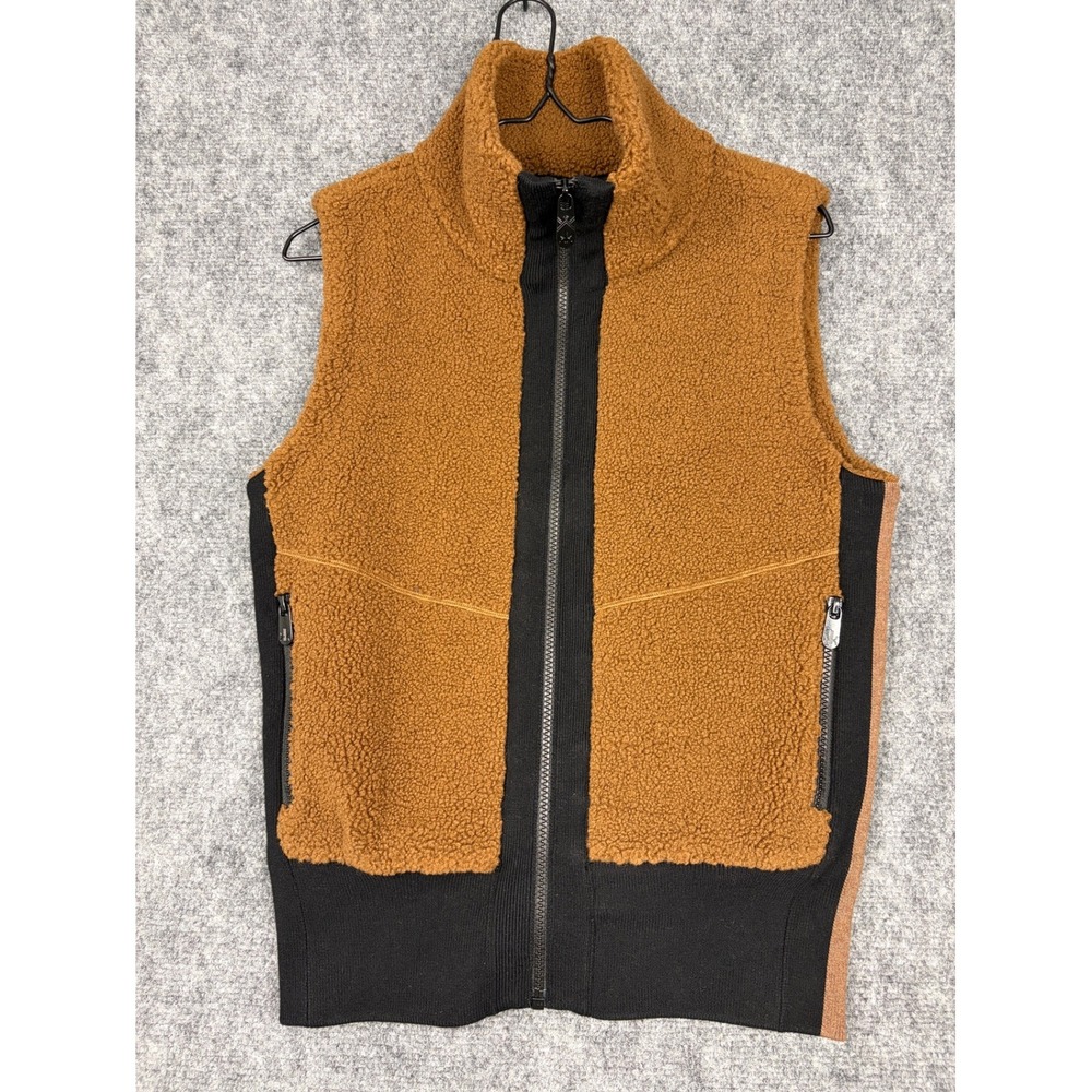 Krimson Klover Women Ginger Brown Sherpa Fleece Full Zip Vest Small